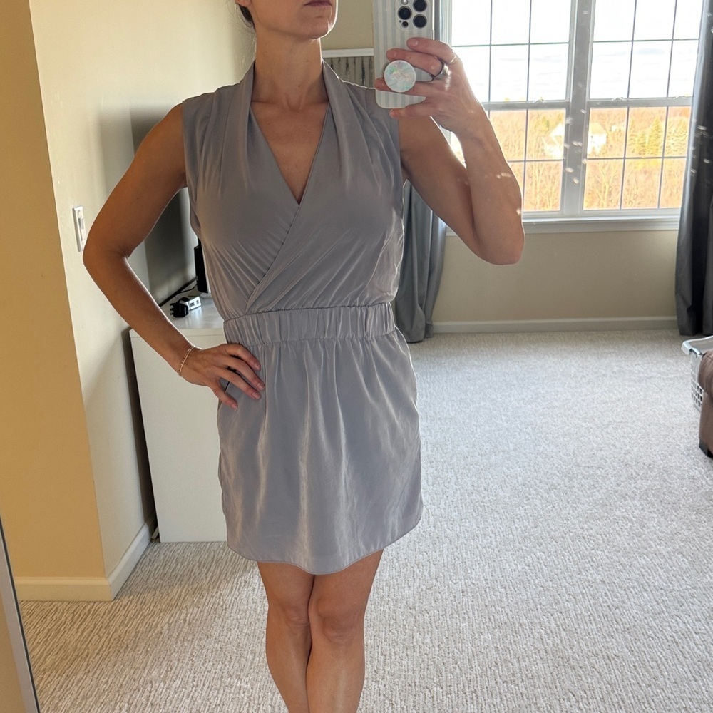 Express Gray silk Wrap Dress